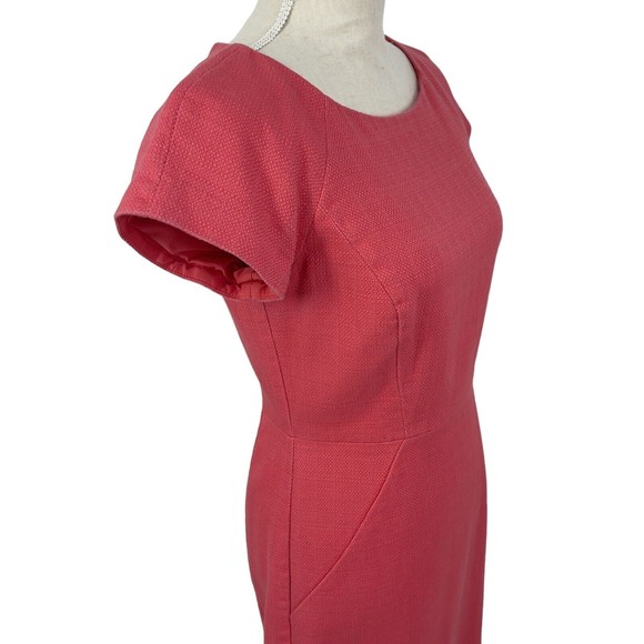 J Crew Coral Pink Short Sleeve Structured Sheath Suit Career Dress Womens 4 - Picture 4 of 13